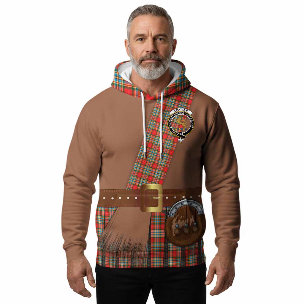 Chattan Tartan Crest Hoodie Kilt Costume Style