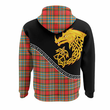 Chattan Tartan Crest Hoodie Legendary Dragon Knot Half Style
