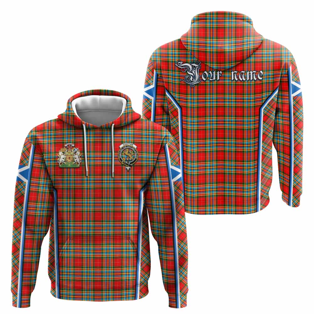 Chattan Tartan Crest Hoodie Scotland Coat of Arm Flag Style - Tartan Vibes Clothing