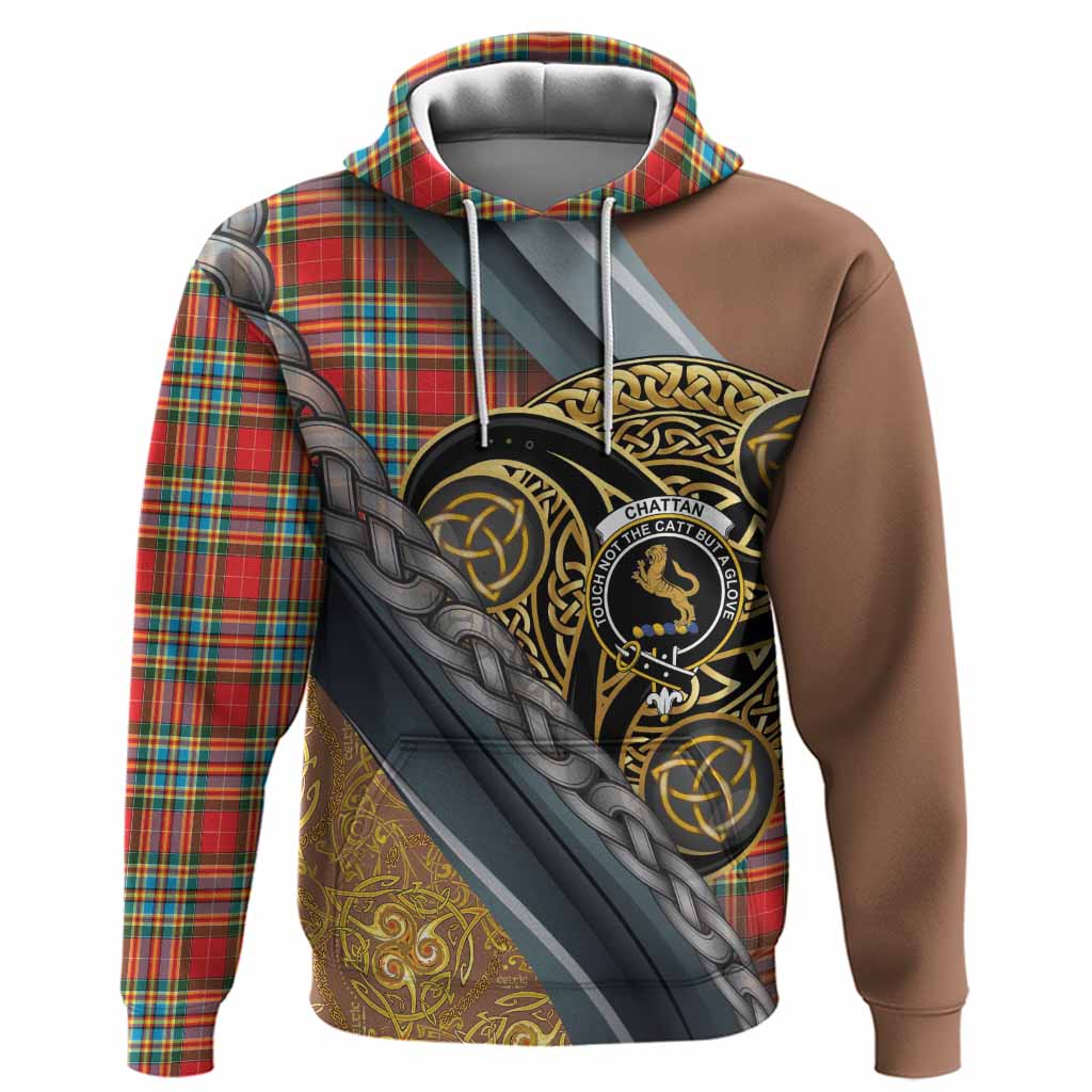 Chattan Tartan Crest Hoodie Scottish Triskele Celtic