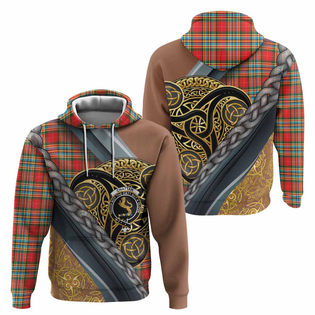 Chattan Tartan Crest Hoodie Scottish Triskele Celtic