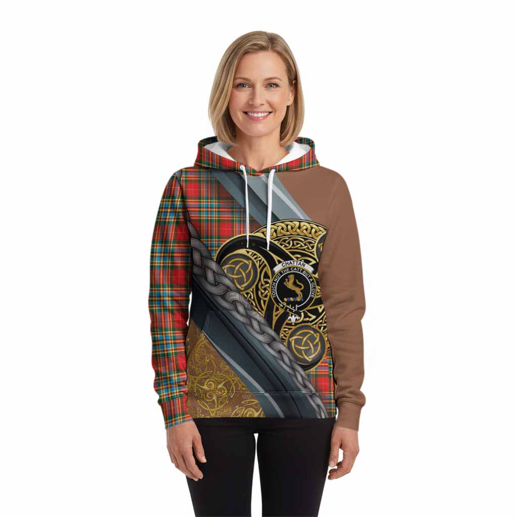 Chattan Tartan Crest Hoodie Scottish Triskele Celtic
