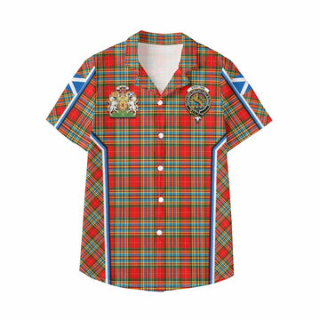 Chattan Tartan Crest Kid Hawaiian Shirt Scotland Coat of Arm Flag Style - Tartan Vibes Clothing