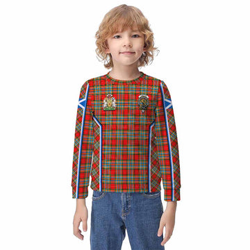 Chattan Tartan Crest Kid Knitted Sweatshirt Scotland Coat of Arm Flag Style - Tartan Vibes Clothing