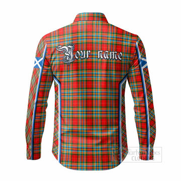 Chattan Tartan Crest Long Sleeve Button Shirts Scotland Coat of Arm Flag Style