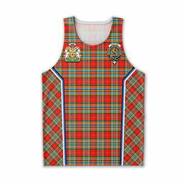 Chattan Tartan Crest Men Tank Top Scotland Coat of Arm Flag Style