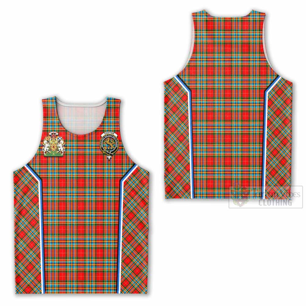 Chattan Tartan Crest Men Tank Top Scotland Coat of Arm Flag Style - Tartan Vibes Clothing