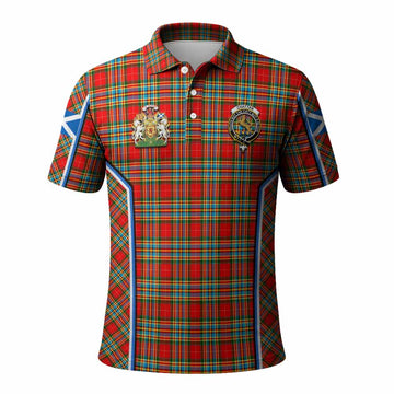 Chattan Tartan Crest Polo Shirt Scotland Coat of Arm Flag Style - Tartan Vibes Clothing