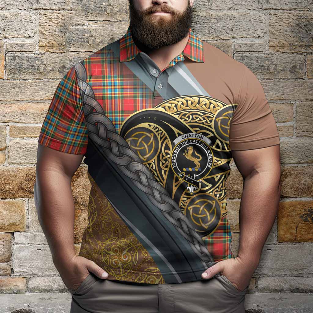 Chattan Tartan Crest Polo Shirt Scottish Triskele Celtic
