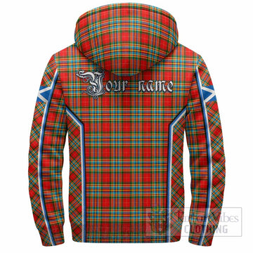 Chattan Tartan Crest Sherpa Hoodie Scotland Coat of Arm Flag Style