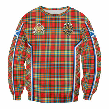 Chattan Tartan Crest Sweatshirt Scotland Coat of Arm Flag Style