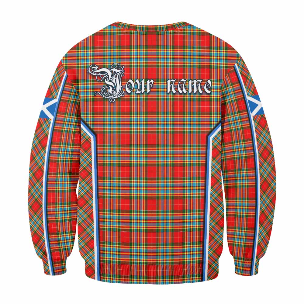 Chattan Tartan Crest Sweatshirt Scotland Coat of Arm Flag Style - Tartan Vibes Clothing