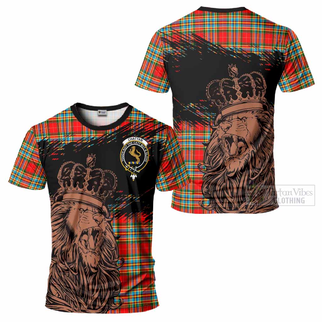 Chattan Tartan Crest T-Shirt Crowned Lion Heritage Style