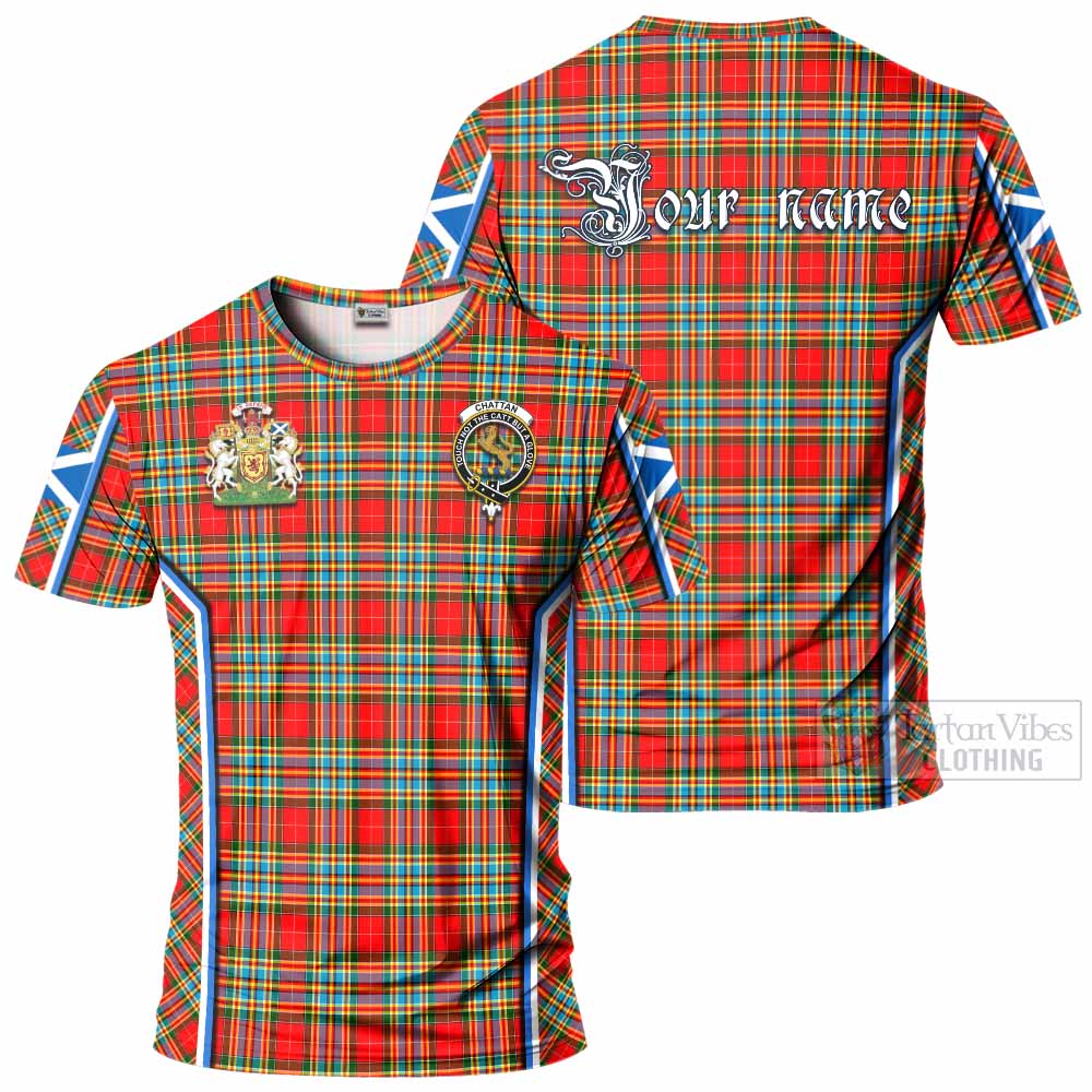Chattan Tartan Crest T-shirt Scotland Coat of Arm Flag Style - Tartan Vibes Clothing