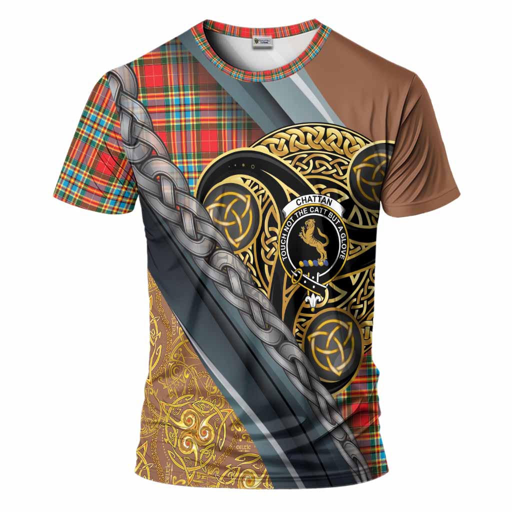 Chattan Tartan Crest T-Shirt Scottish Triskele Celtic