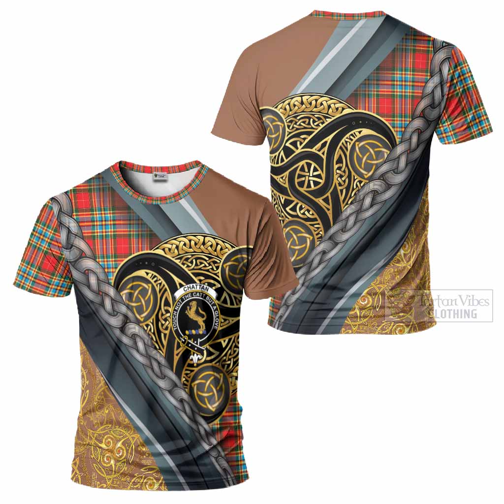 Chattan Tartan Crest T-Shirt Scottish Triskele Celtic