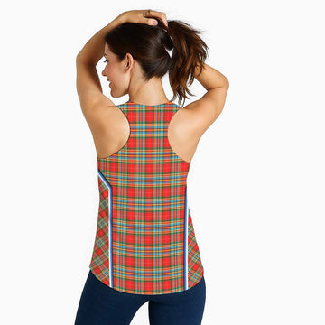 Chattan Tartan Crest Women Racerback Tanks Scotland Coat of Arm Flag Style - Tartan Vibes Clothing