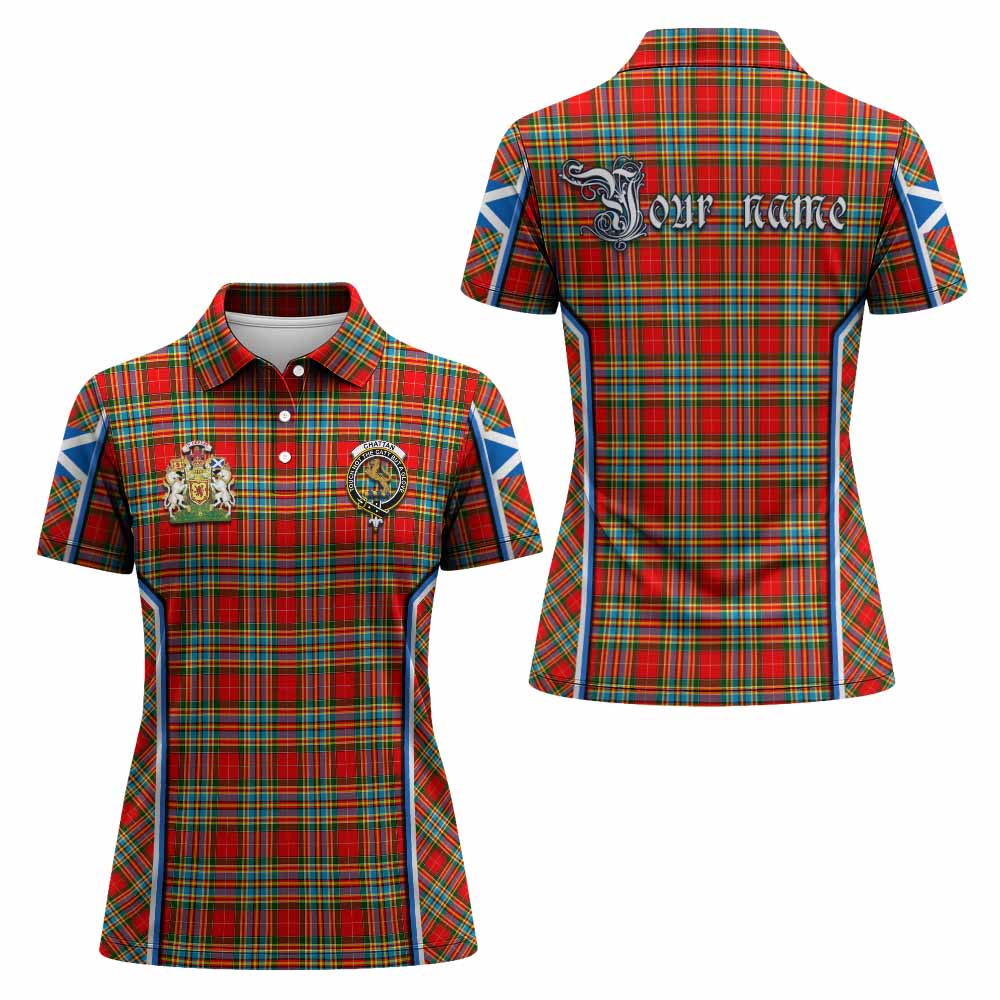 Chattan Tartan Crest Women's Polo Shirt Scotland Coat of Arm Flag Style - Tartan Vibes Clothing