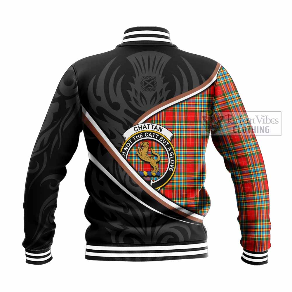 Chattan Tartan Family Crest Baseball Jacket Celtic Scottish Thistle Floral - Tartan Vibes Clothing