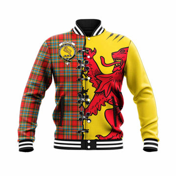 Chattan Tartan Family Crest Baseball Jacket Lion Rampant Honor