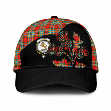 Chattan Tartan Family Crest Classic Cap Scotland Thistle Floral Flag Style