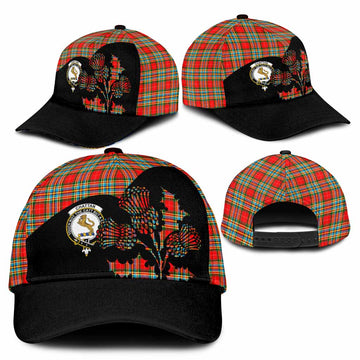 Chattan Tartan Family Crest Classic Cap Scotland Thistle Floral Flag Style