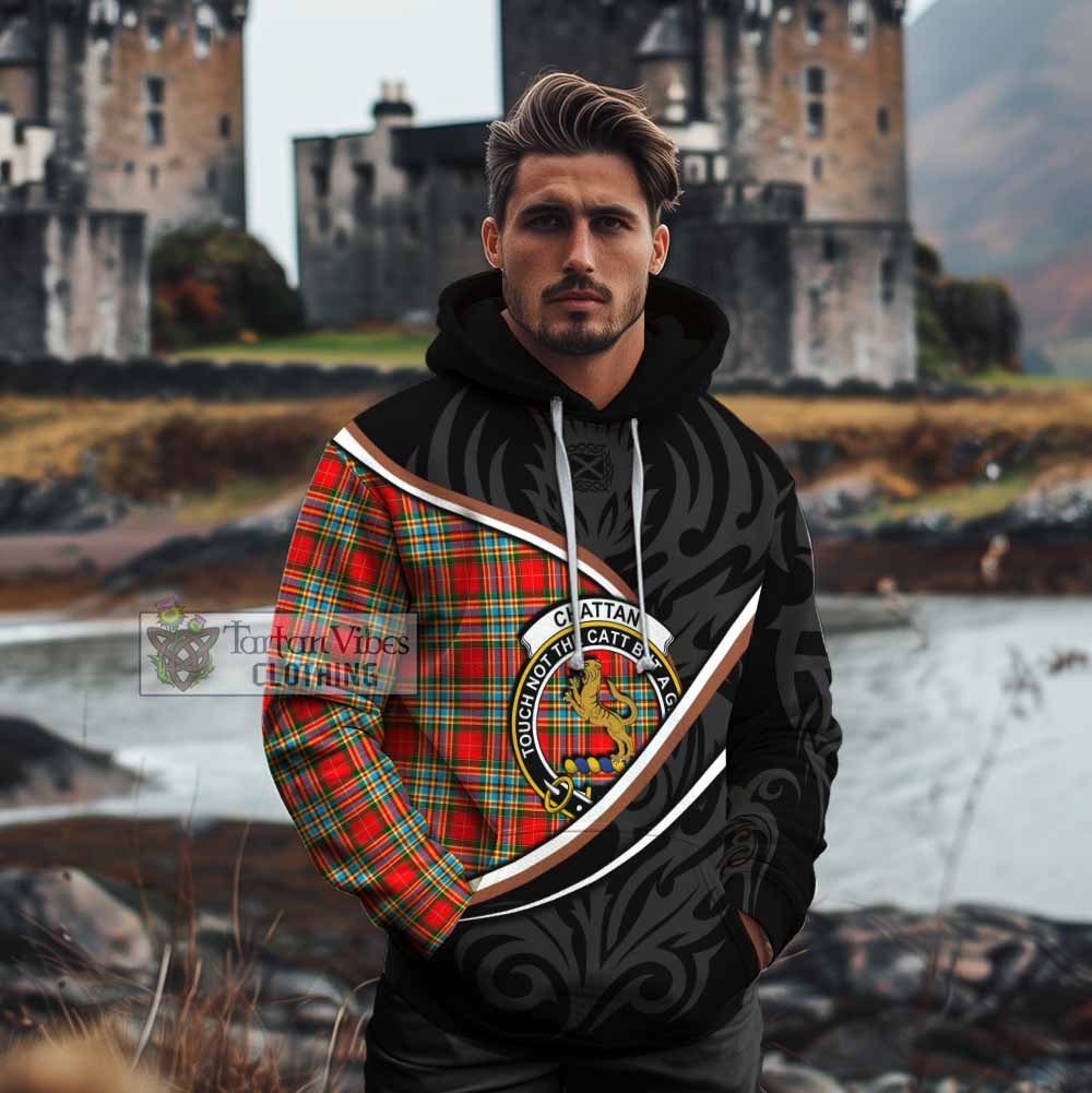 Chattan Tartan Family Crest Cotton Hoodie Celtic Scottish Thistle Floral - Tartan Vibes Clothing