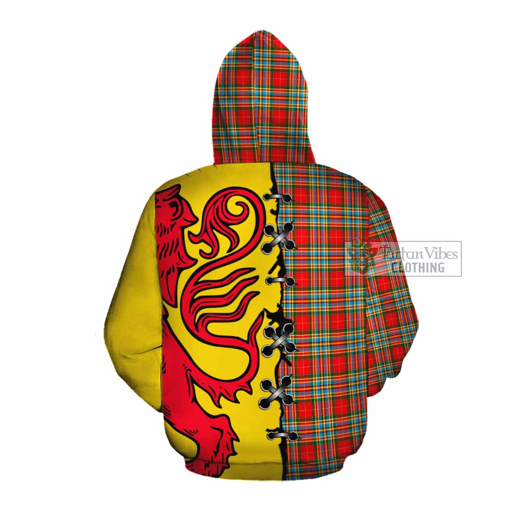 Chattan Tartan Family Crest Cotton Hoodie Lion Rampant Honor - Tartan Vibes Clothing