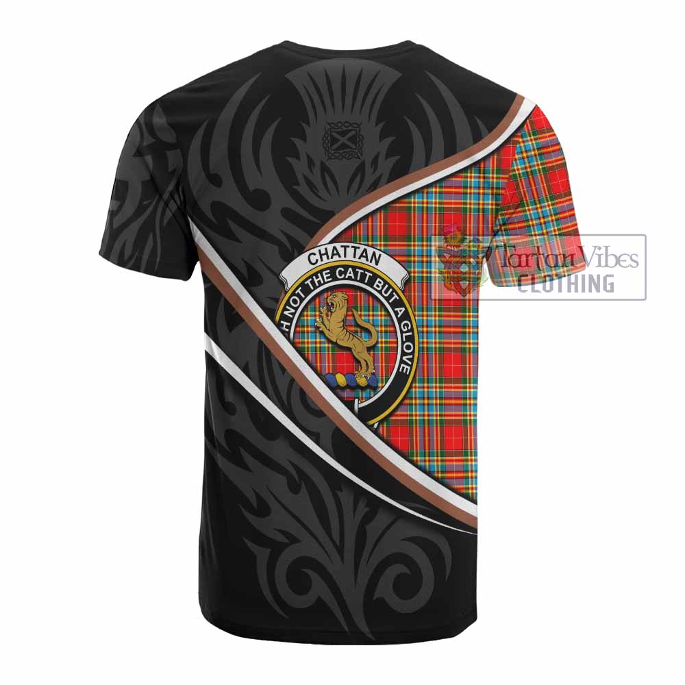 Chattan Tartan Family Crest Cotton T-shirt Celtic Scottish Thistle Floral - Tartan Vibes Clothing