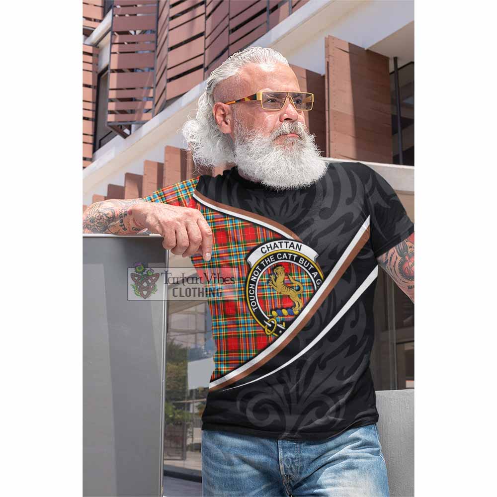 Chattan Tartan Family Crest Cotton T-shirt Celtic Scottish Thistle Floral - Tartan Vibes Clothing