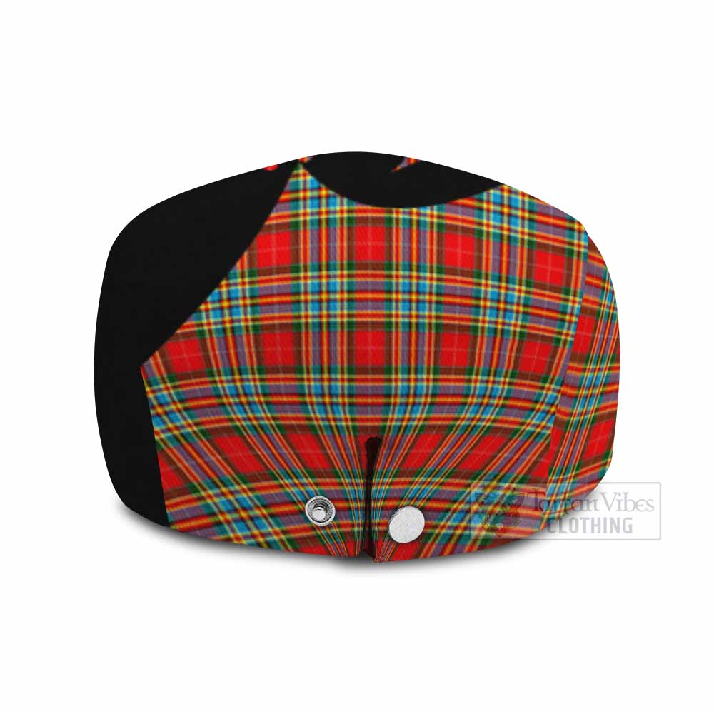 Chattan Tartan Family Crest Flat Cap, Jeff Cap Scotland Thistle Floral