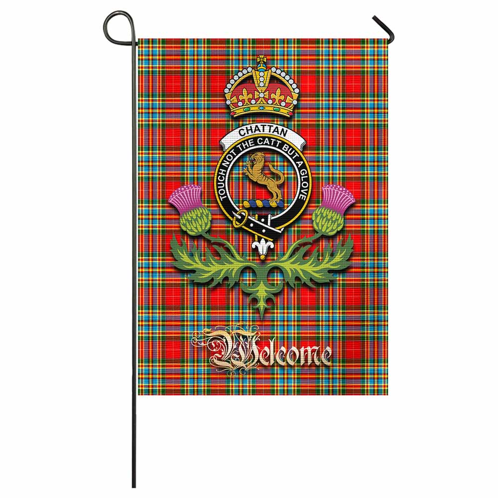 Chattan Tartan Family Crest Garden Flag Royal Thistle Welcome Style - Tartan Vibes Clothing