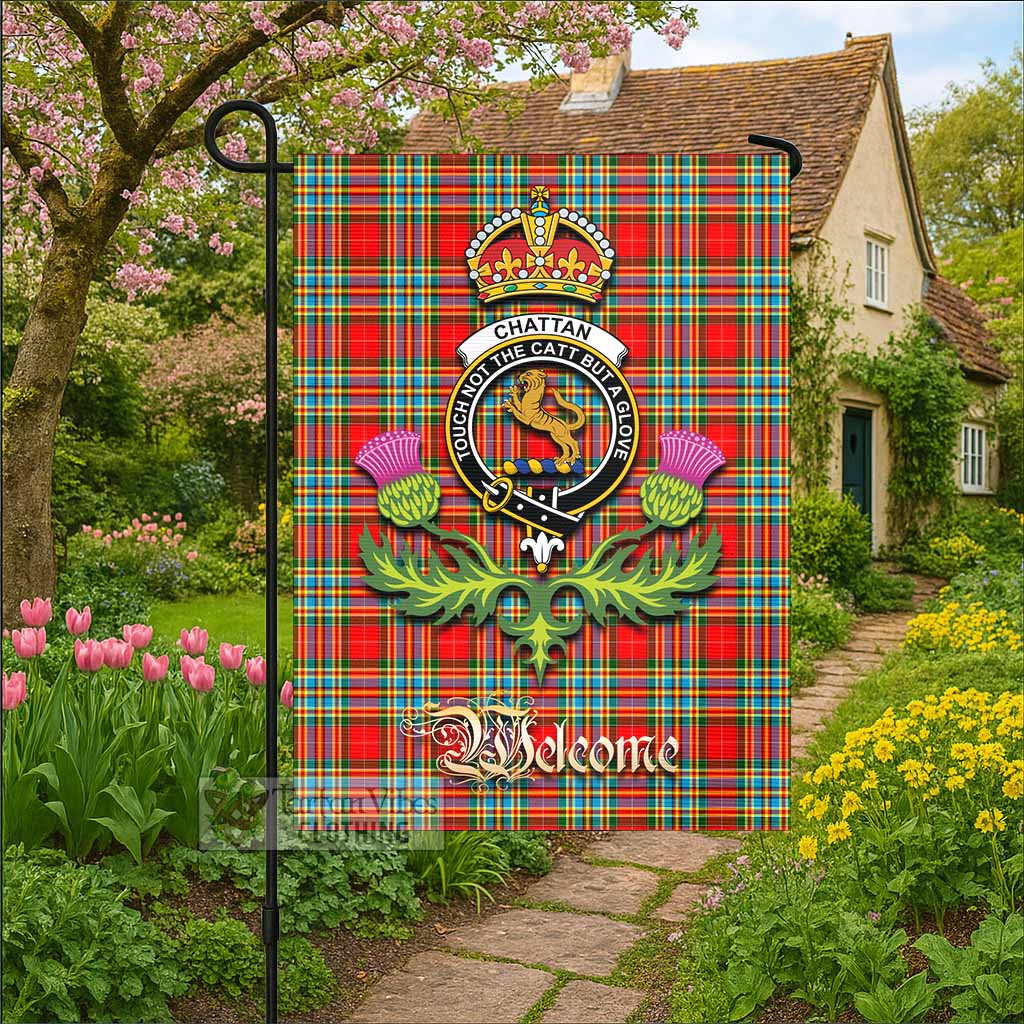 Chattan Tartan Family Crest Garden Flag Royal Thistle Welcome Style - Tartan Vibes Clothing