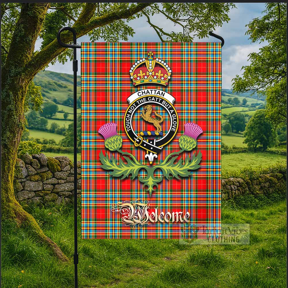 Chattan Tartan Family Crest Garden Flag Royal Thistle Welcome Style - Tartan Vibes Clothing