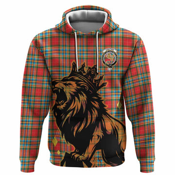 Chattan Tartan Family Crest Hoodie Crowned Lion Roaring