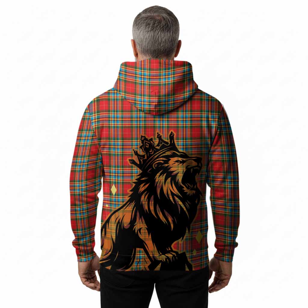 Chattan Tartan Family Crest Hoodie Crowned Lion Roaring