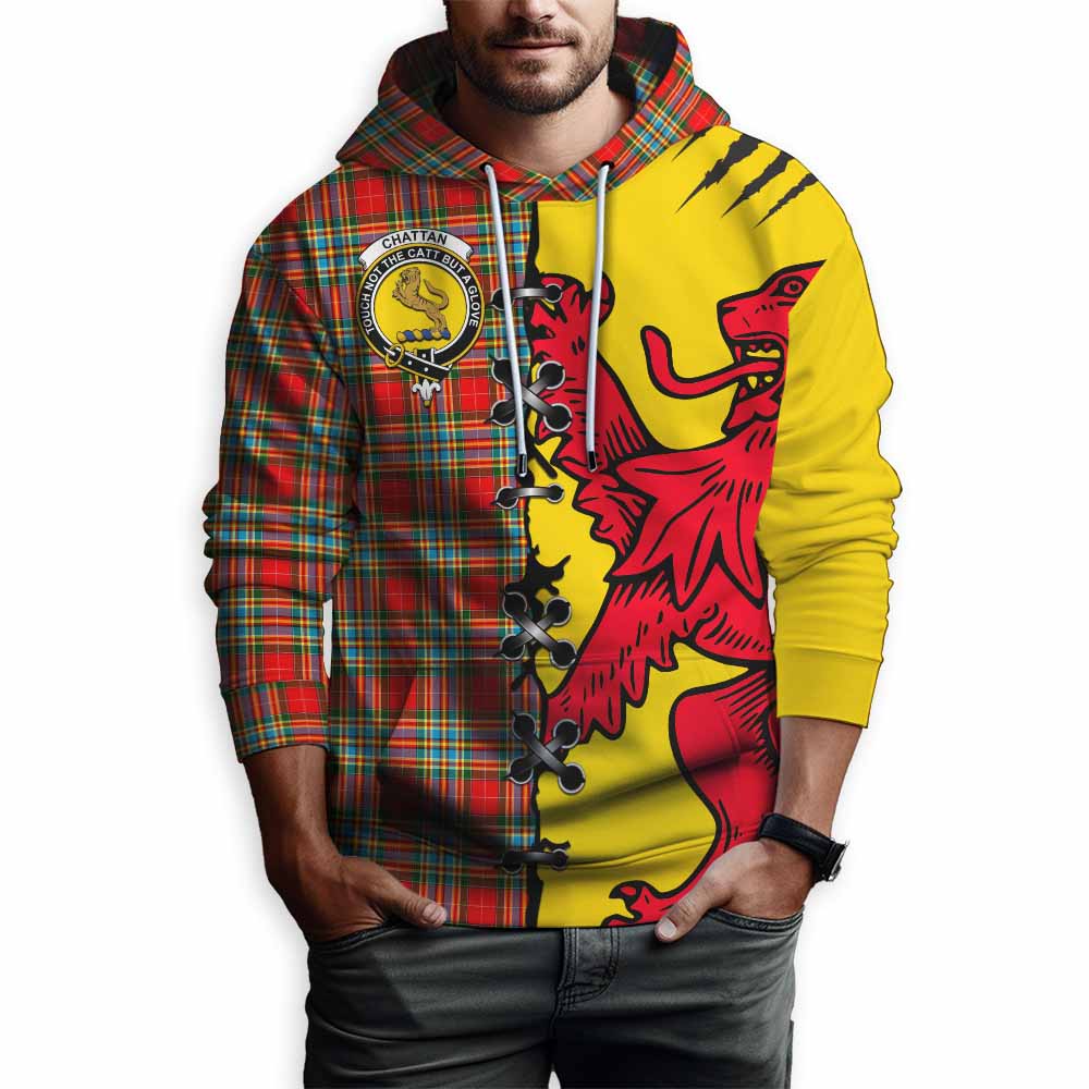 Chattan Tartan Family Crest Hoodie Lion Rampant Honor - Tartan Vibes Clothing