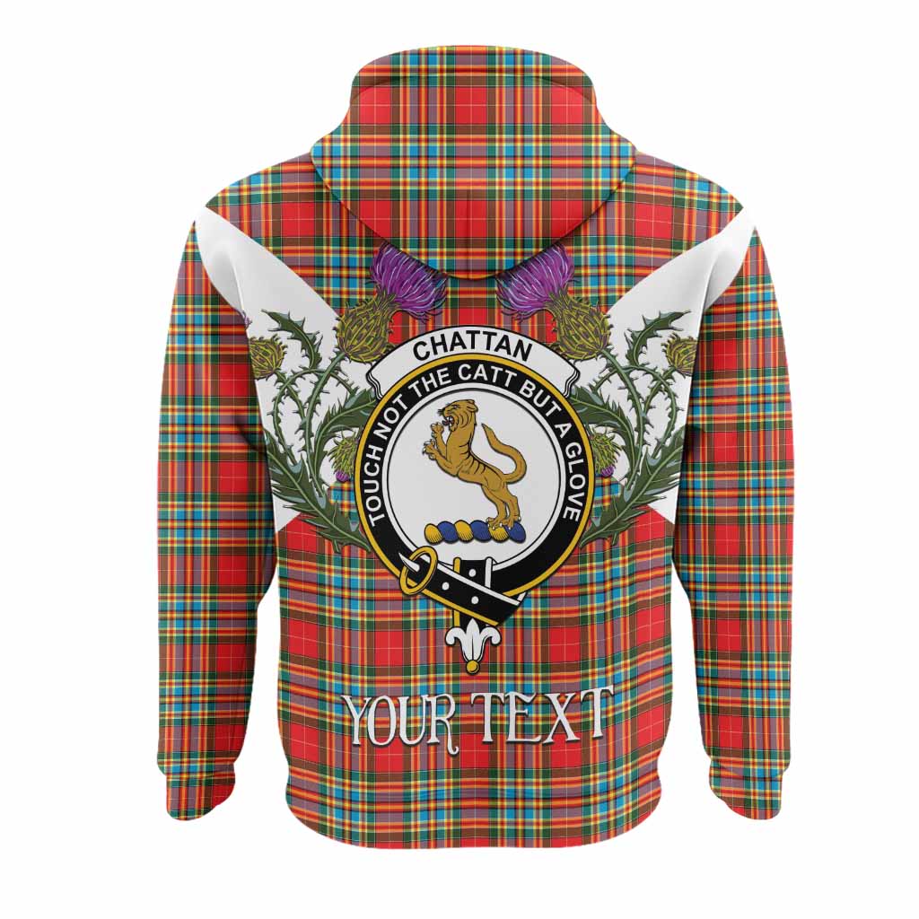 Chattan Tartan Family Crest Hoodie Scottish Burns Night Thistle Floral
