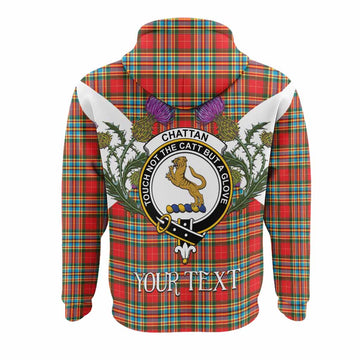 Chattan Tartan Family Crest Hoodie Scottish Burns Night Thistle Floral