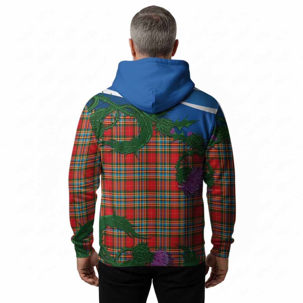 Chattan Tartan Family Crest Hoodie Thistle in Minimalism