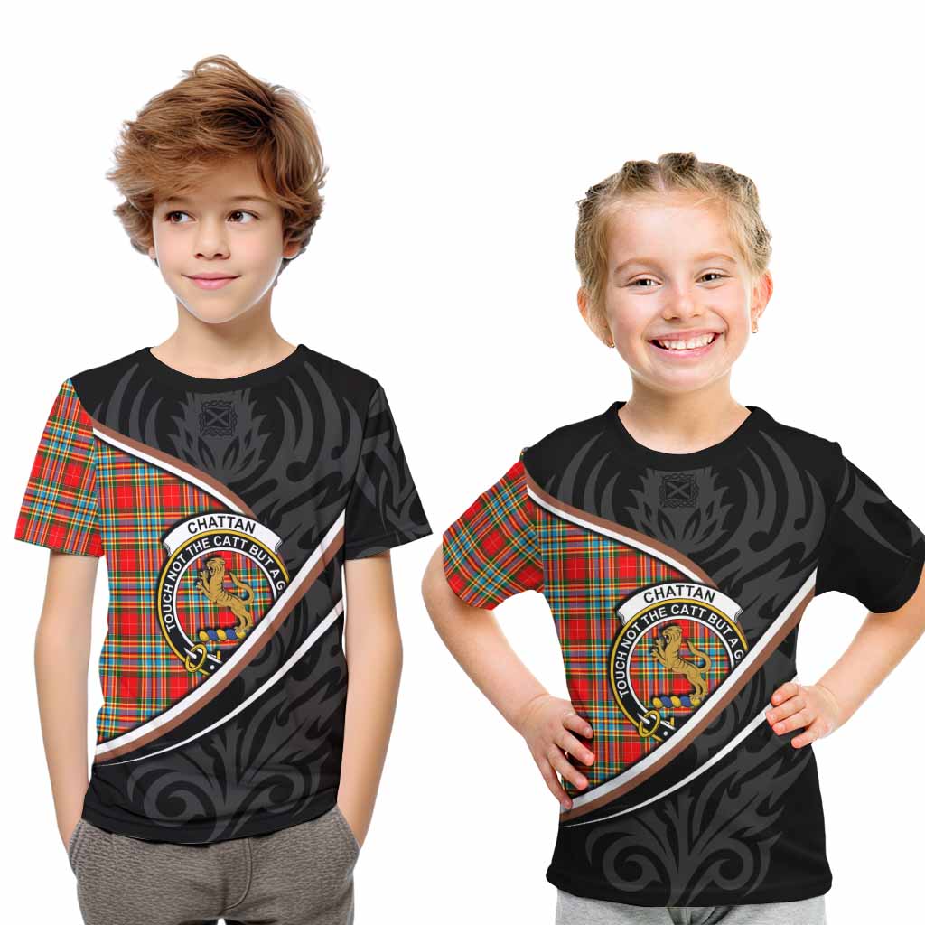 Chattan Tartan Family Crest Kid T-shirt Celtic Scottish Thistle Floral - Tartan Vibes Clothing