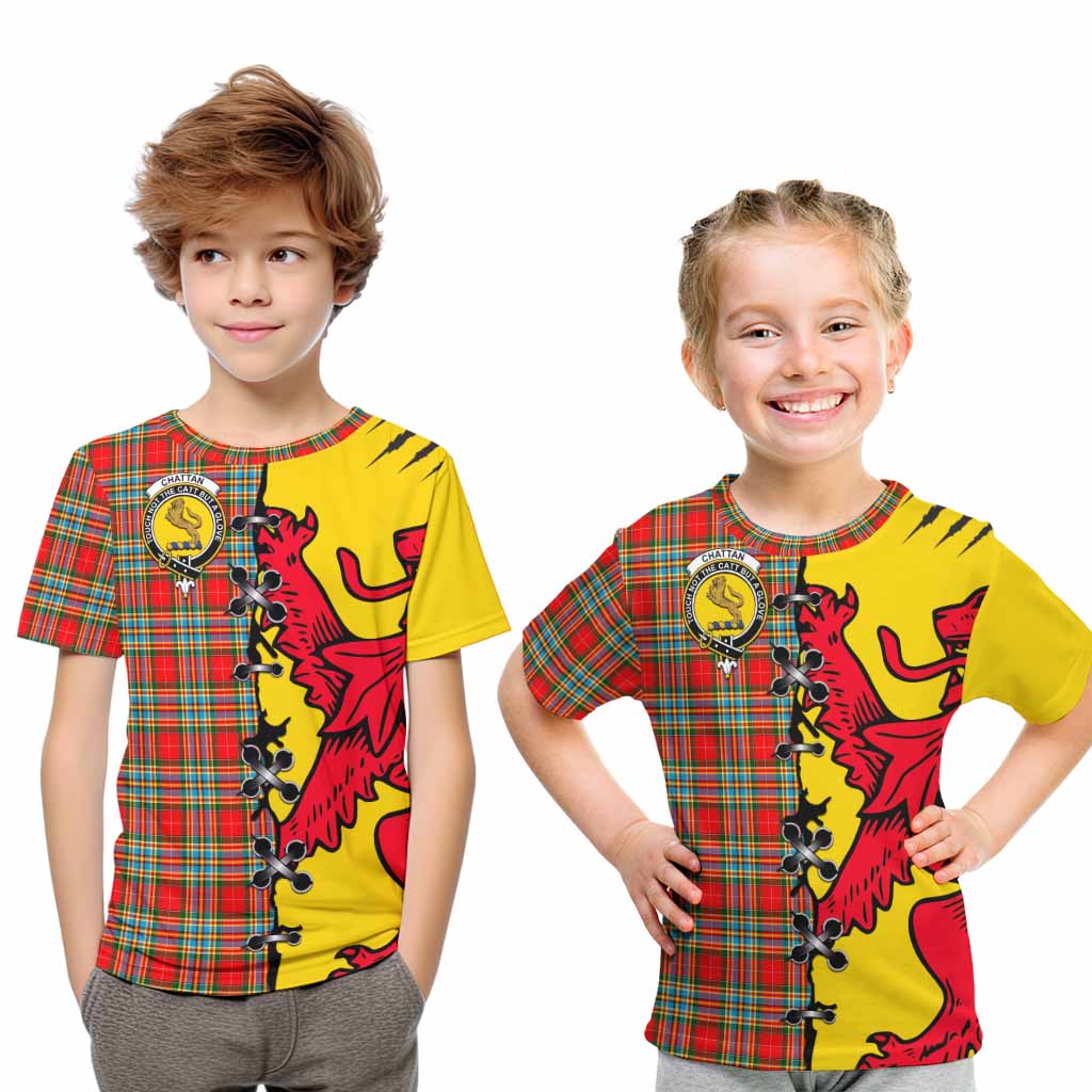 Chattan Tartan Family Crest Kid T-shirt Lion Rampant Honor - Tartan Vibes Clothing