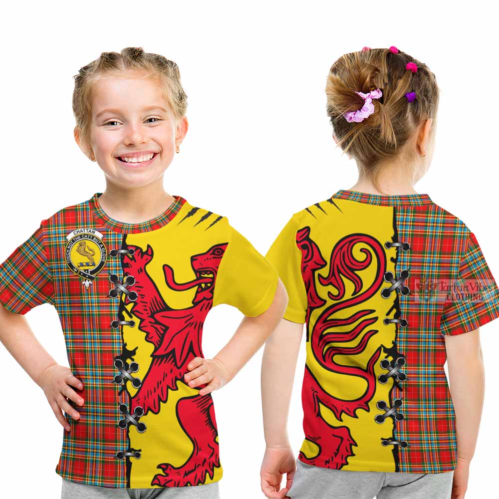 Chattan Tartan Family Crest Kid T-shirt Lion Rampant Honor - Tartan Vibes Clothing