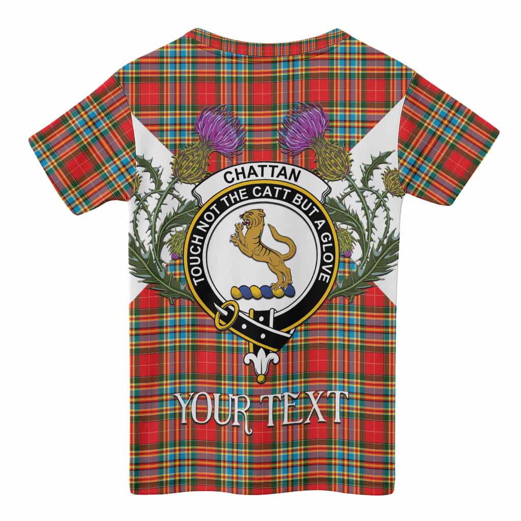 Chattan Tartan Family Crest Kid T-shirt Scottish Burns Night Thistle Floral