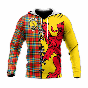 Chattan Tartan Family Crest Knitted Hoodie Lion Rampant Honor - Tartan Vibes Clothing
