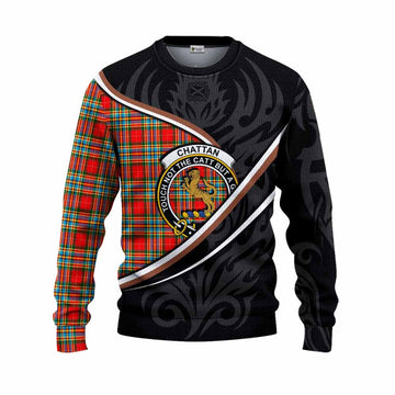 Chattan Tartan Family Crest Knitted Sweater Celtic Scottish Thistle Floral - Tartan Vibes Clothing