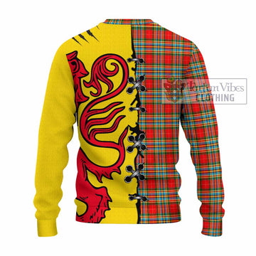 Chattan Tartan Family Crest Knitted Sweater Lion Rampant Honor - Tartan Vibes Clothing
