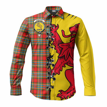 Chattan Tartan Family Crest Long Sleeve Button Shirts Lion Rampant Honor