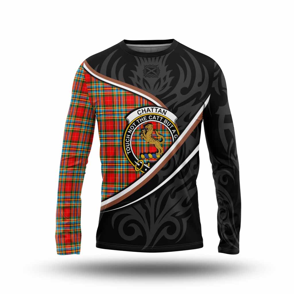Chattan Tartan Family Crest Long Sleeve T-Shirt Celtic Scottish Thistle Floral - Tartan Vibes Clothing