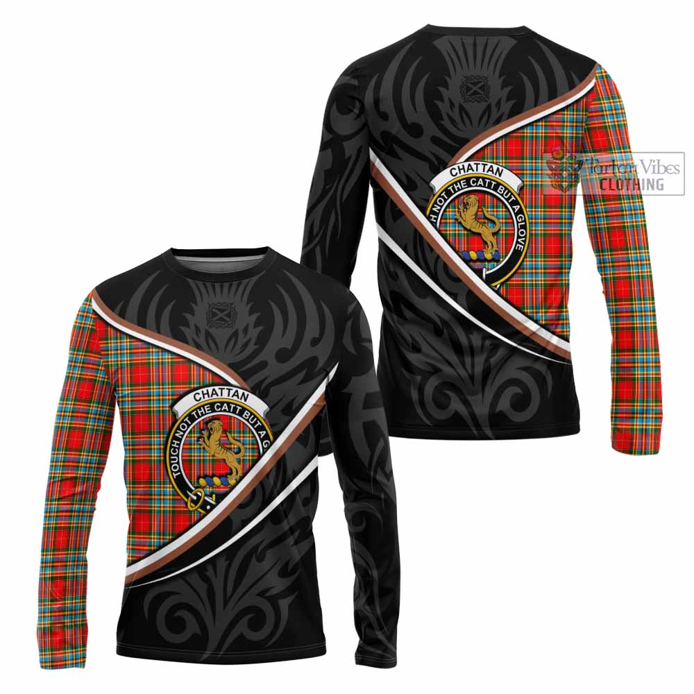Chattan Tartan Family Crest Long Sleeve T-Shirt Celtic Scottish Thistle Floral - Tartan Vibes Clothing